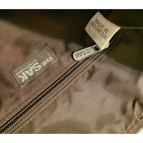 The Sak Elliott Lucca Crochet Chocolate Brown Hobo Shoulder Bag W/Charm Nice GUC - Picture 7 of 15